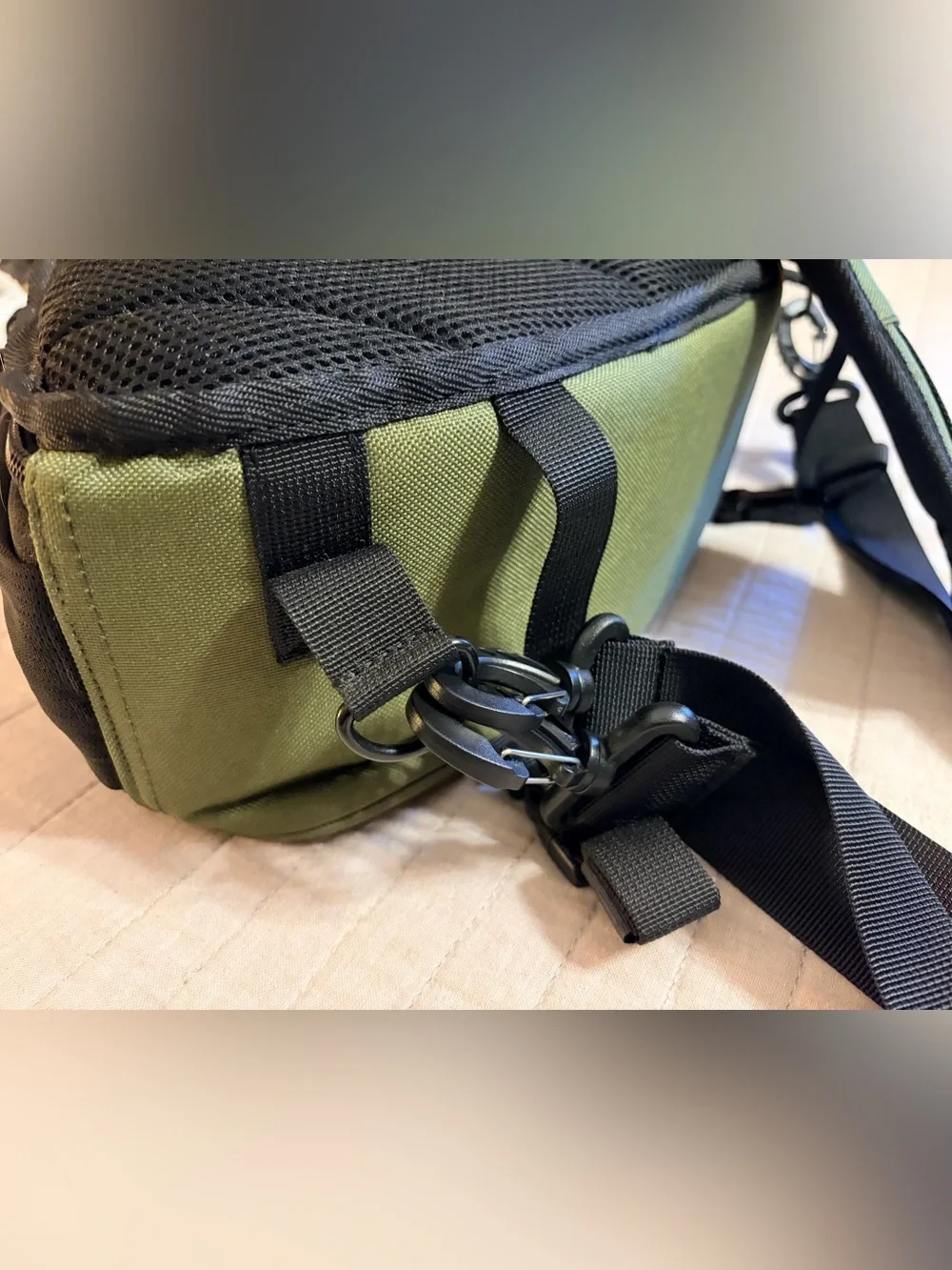 Caden Olive Green Sling Backpack Compact Crossbody Camera Bag